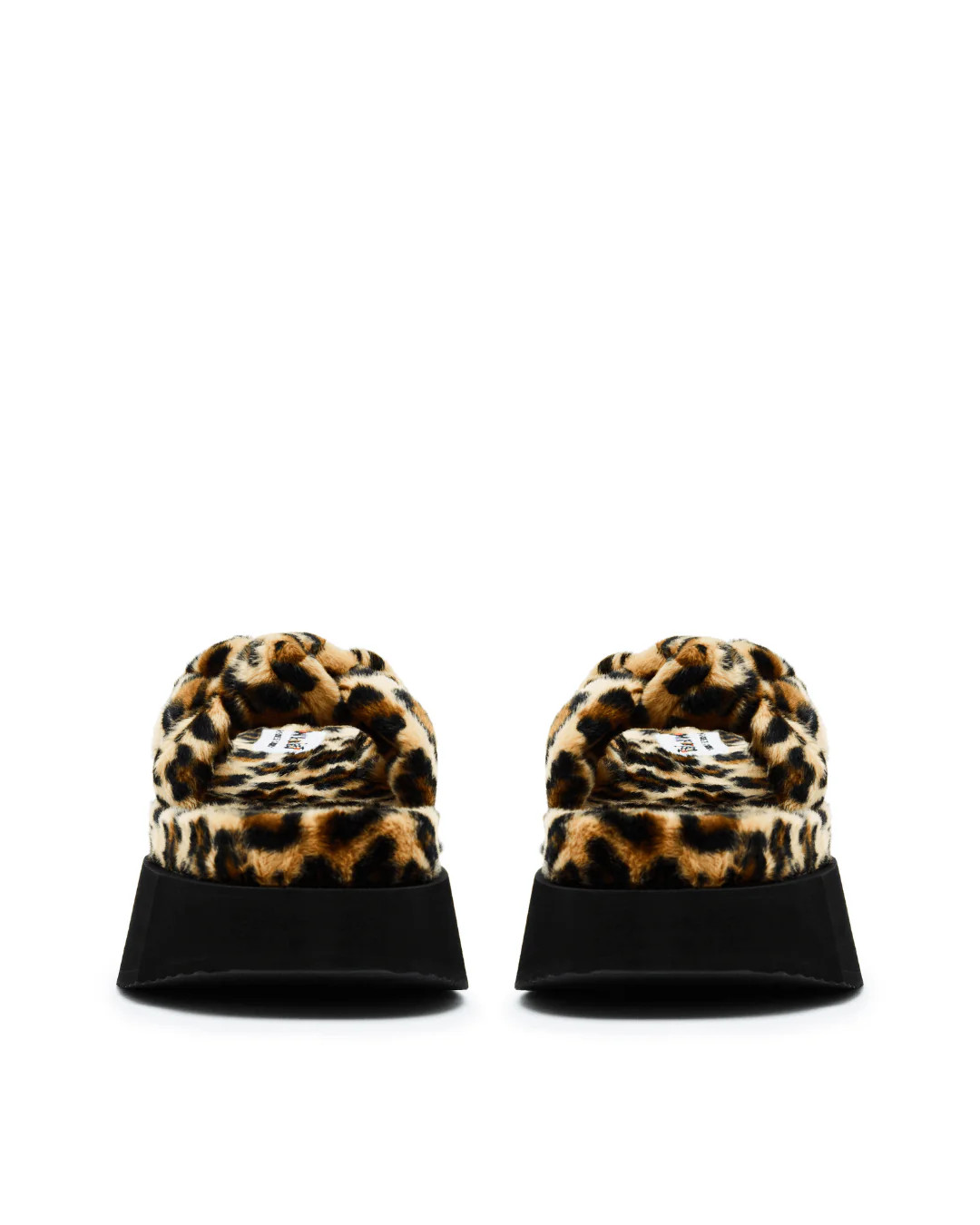 American Deadstock Y2K Josie Faux Fur Platform Slides – Leopard