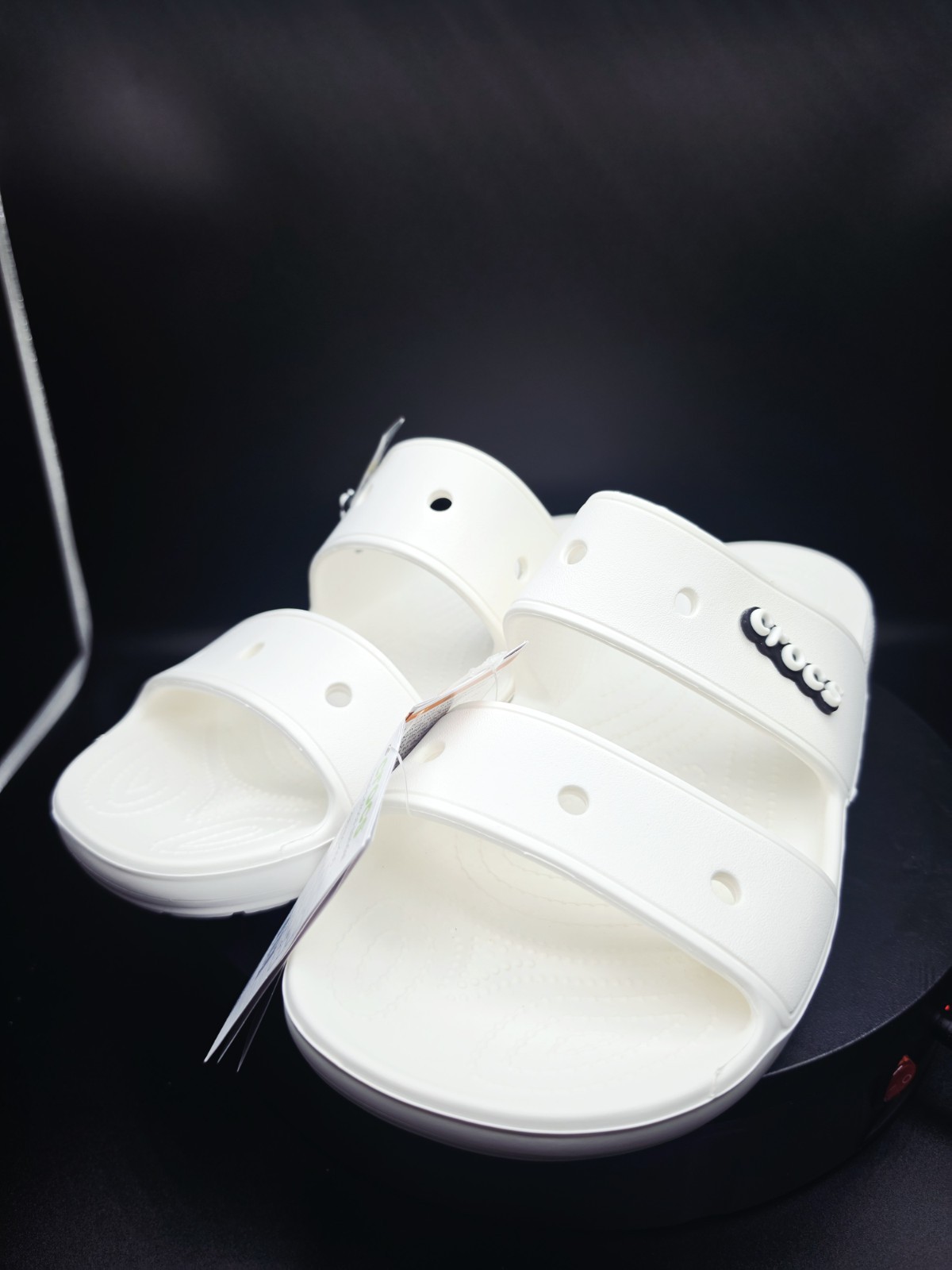 Crocs White Slide Sandals Slip On Comfort Straps Logo MPN 206761 SIZE US 13 MEN