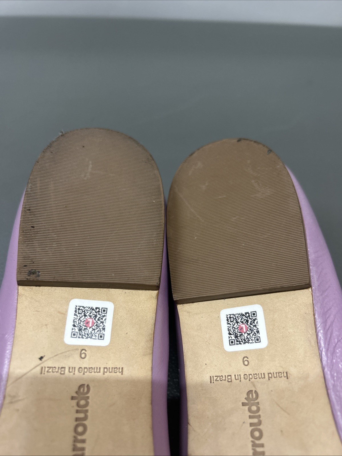 Larroude Flat Womens 9 Lavender Leather Bow Pointed Toe Hand Made Brazil $250