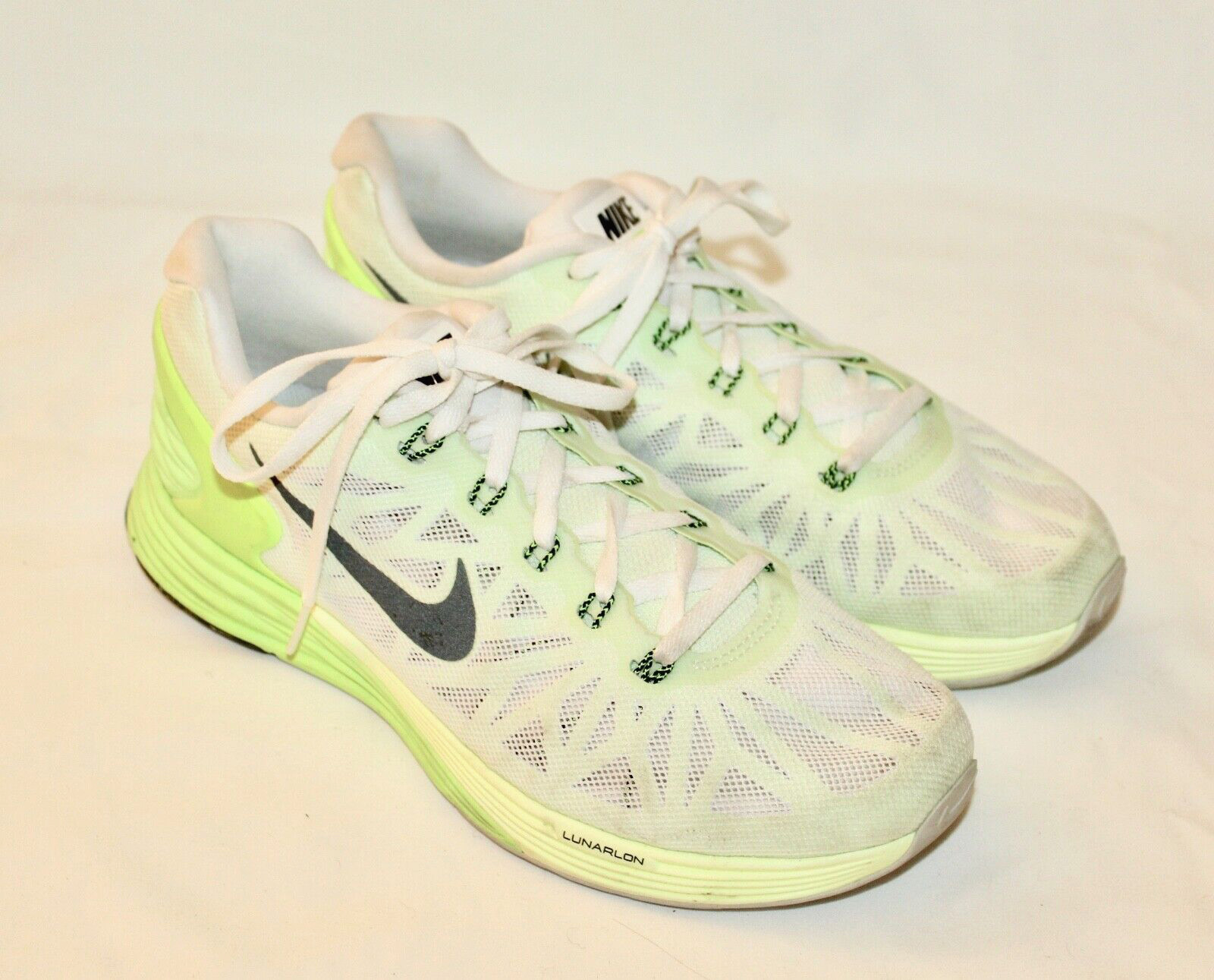 Nike Women’s Lunar Forever Lunarlon Neon Green White Running Athletic Shoes Sz 8