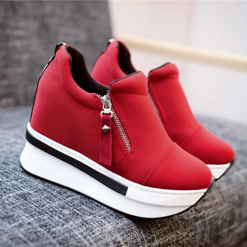 Women’s Platform Hidden Wedge Loafers Sneakers Slip On High Heels Casual Shoes