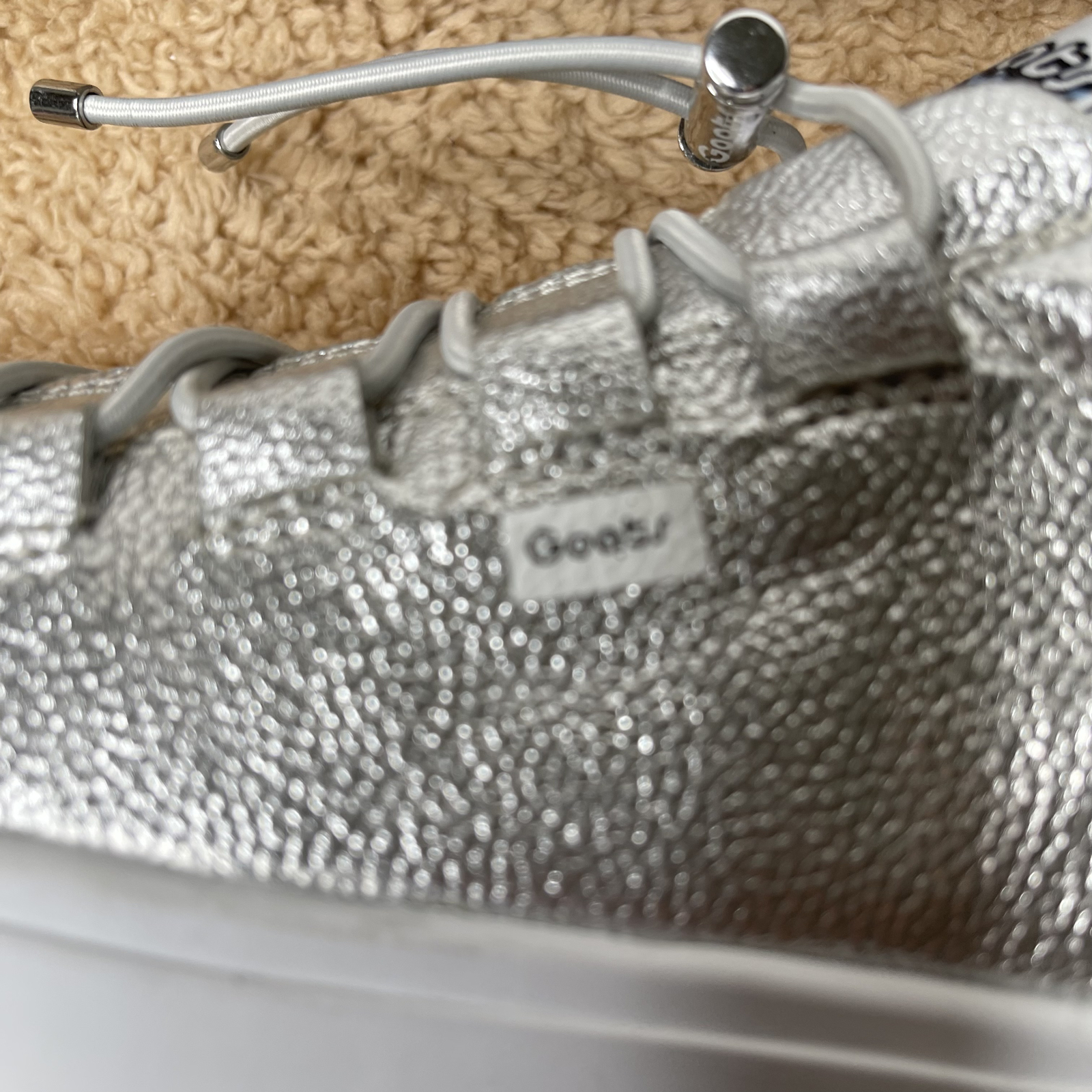 Goats Silver Metallic Platform Sneakers Women Size 4 Leather Upper