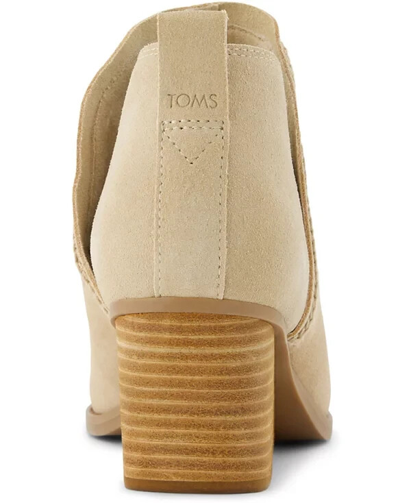 Toms Kaia Boots Women’s US 7 Beige Suede Wedge Heel Round Toe Ankle Bootie PQ22