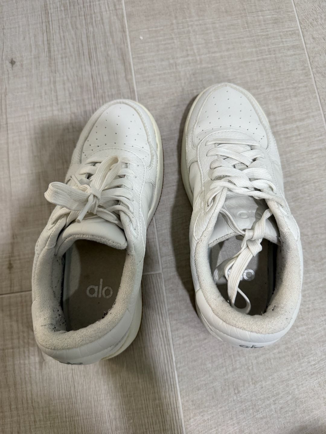 Alo X 01 Classic White Leather Sneakers w/ Gum bottom