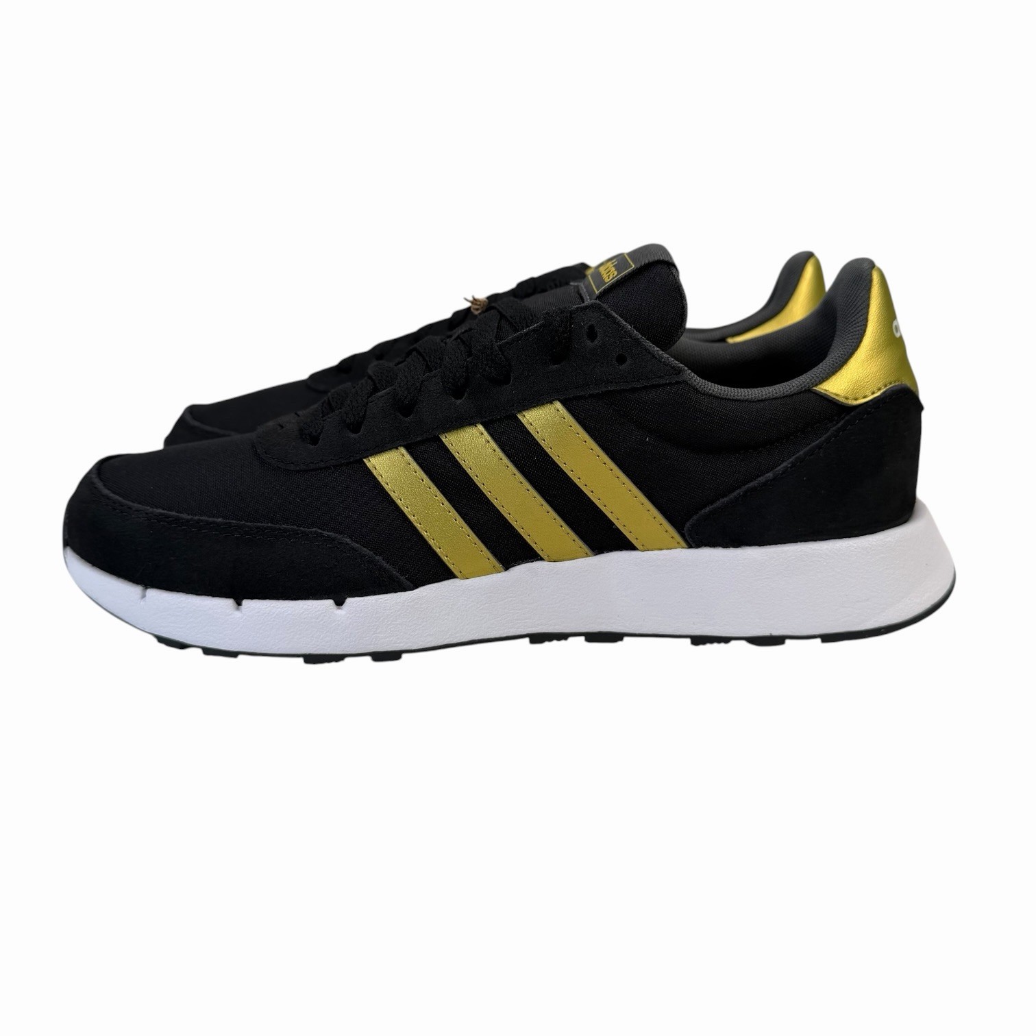 Adidas Run 60s 2.0 Core Black Cloud White Gold Shoes GX1714 Women’s Sizes 6 – 10