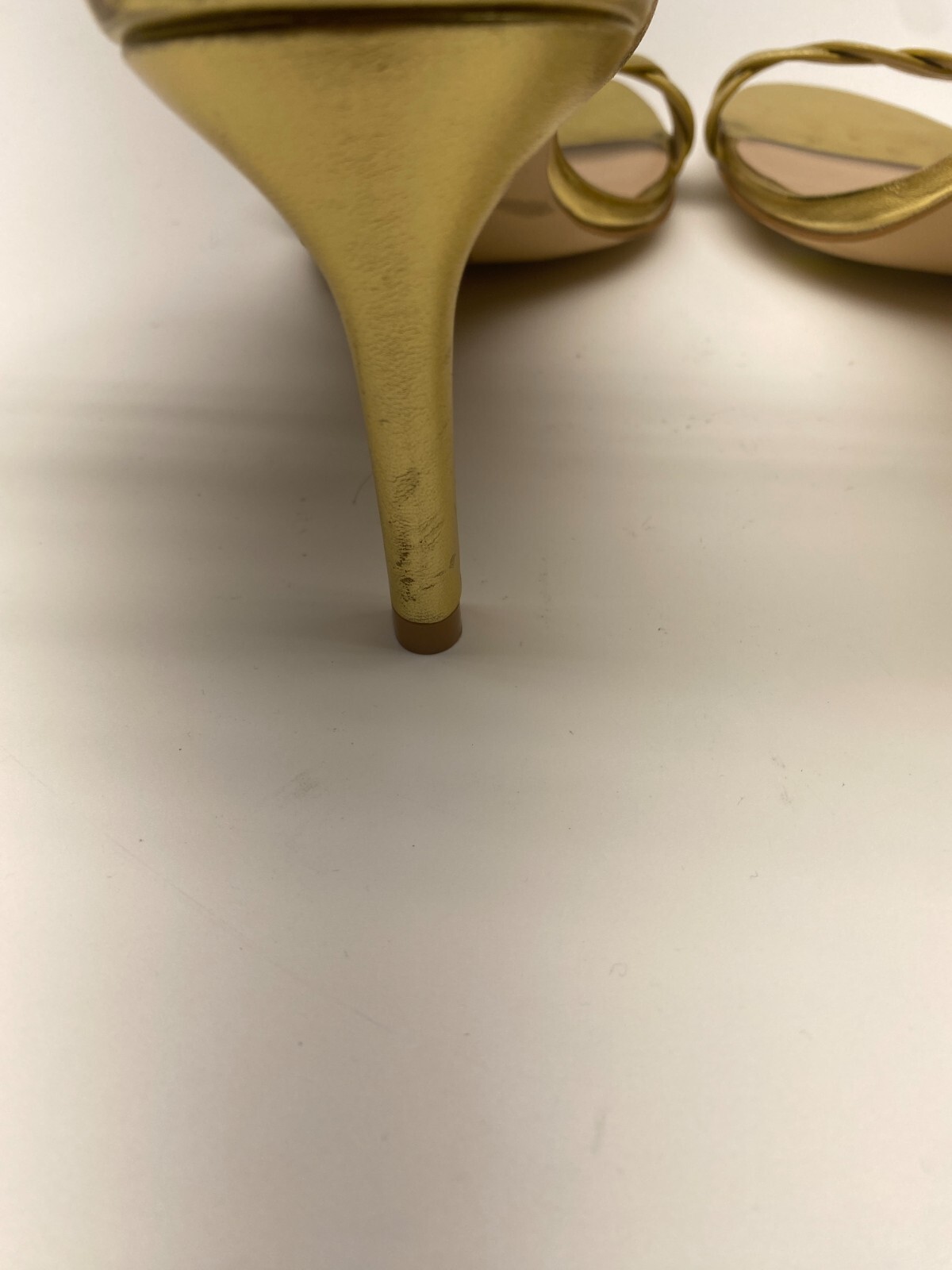 Stuart Weitzman Dancer Twistie 75 metallic leather sandals Sz 11