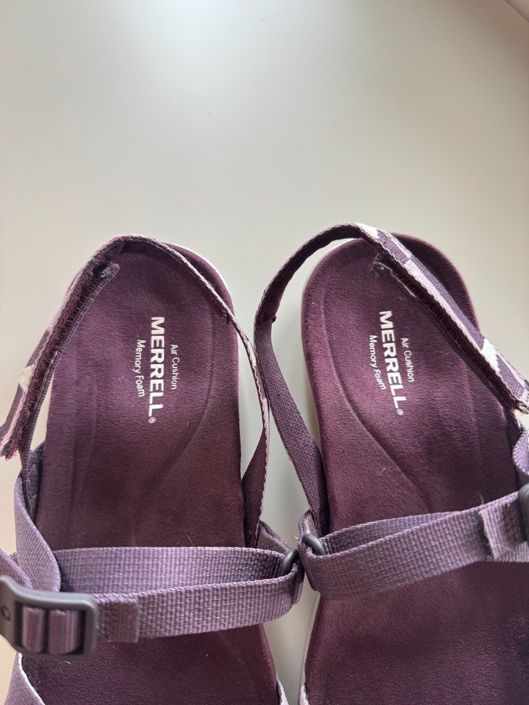 Merrell Womens Size 11 District 3 Burgundy Backstrap Web Sandals Shoes
