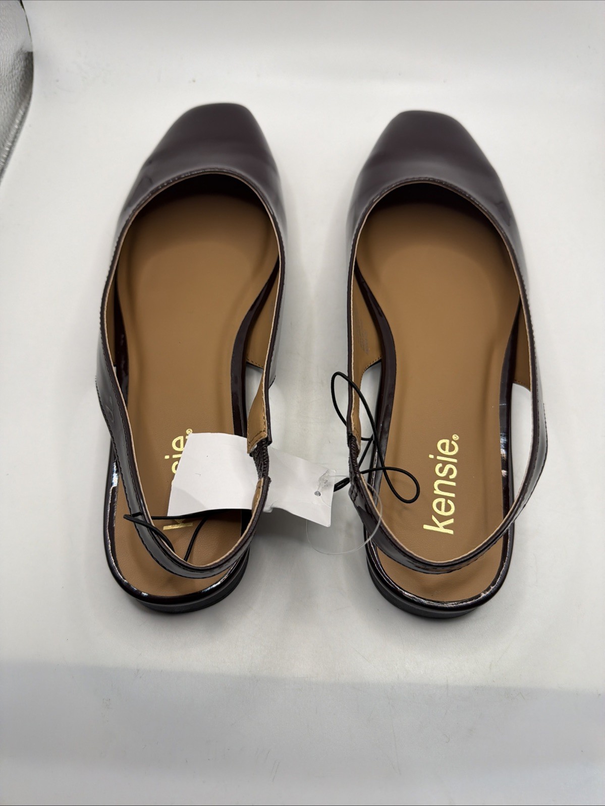 Kensie «Felice» Women’s Faux Patent Leather Slingback Flat Dress Shoe Size 7.5.