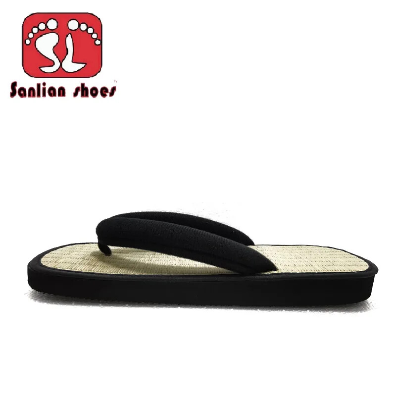 Bamboo Shoes Tatami Slippers Platform Straw Flip Flops Wicker Sandal Comfortable