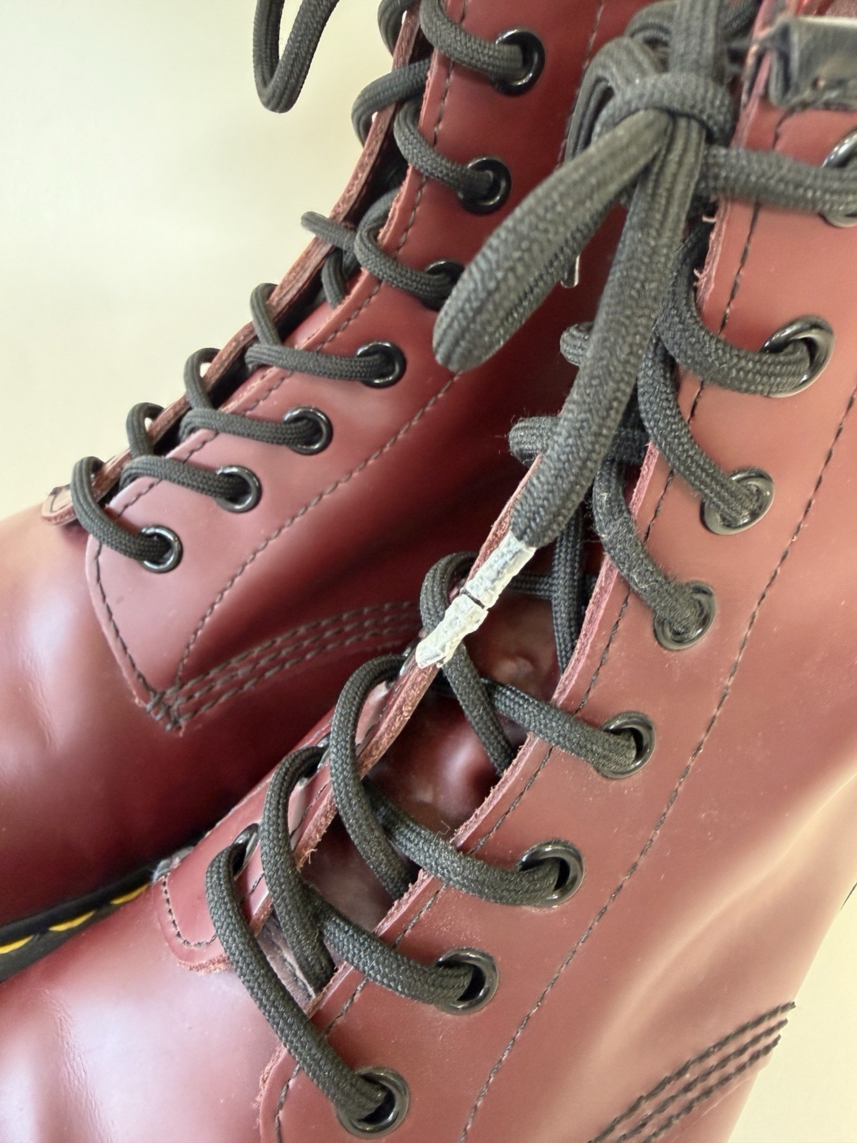 Dr. Martens 1460 Smooth Leather Lace-Up Boots Cherry Red Excellent Condition