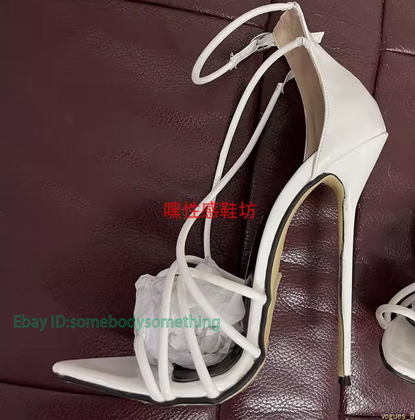 High Heel 14/16cm Ultra Thin Heel Pointed Toe Straps Sexy Women Buckles Sandals