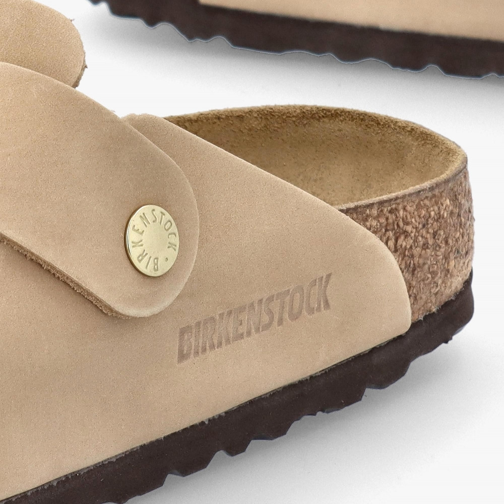 Birkenstock Boston Big Buckle Nubuck Leather Women’s Clogs Sandcastle EU37-41
