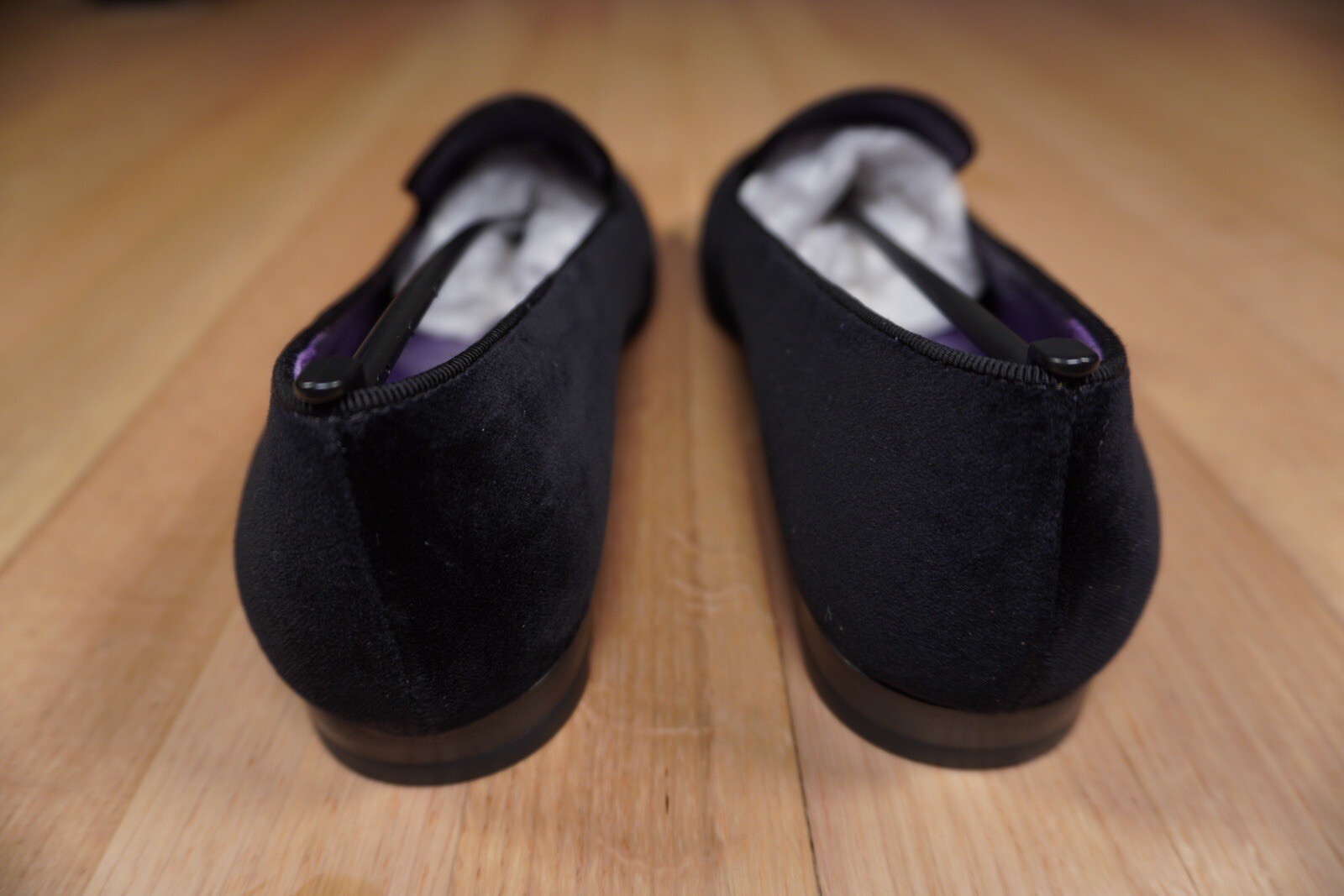 Ralph Lauren Purple Label Alonzo Deco Slipper Black Size 8B Velvet Brand New