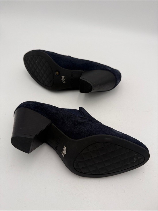 Nurture by Lamaze Navy Suede Block Heel Slip-On Booties women 8.5 M office retro