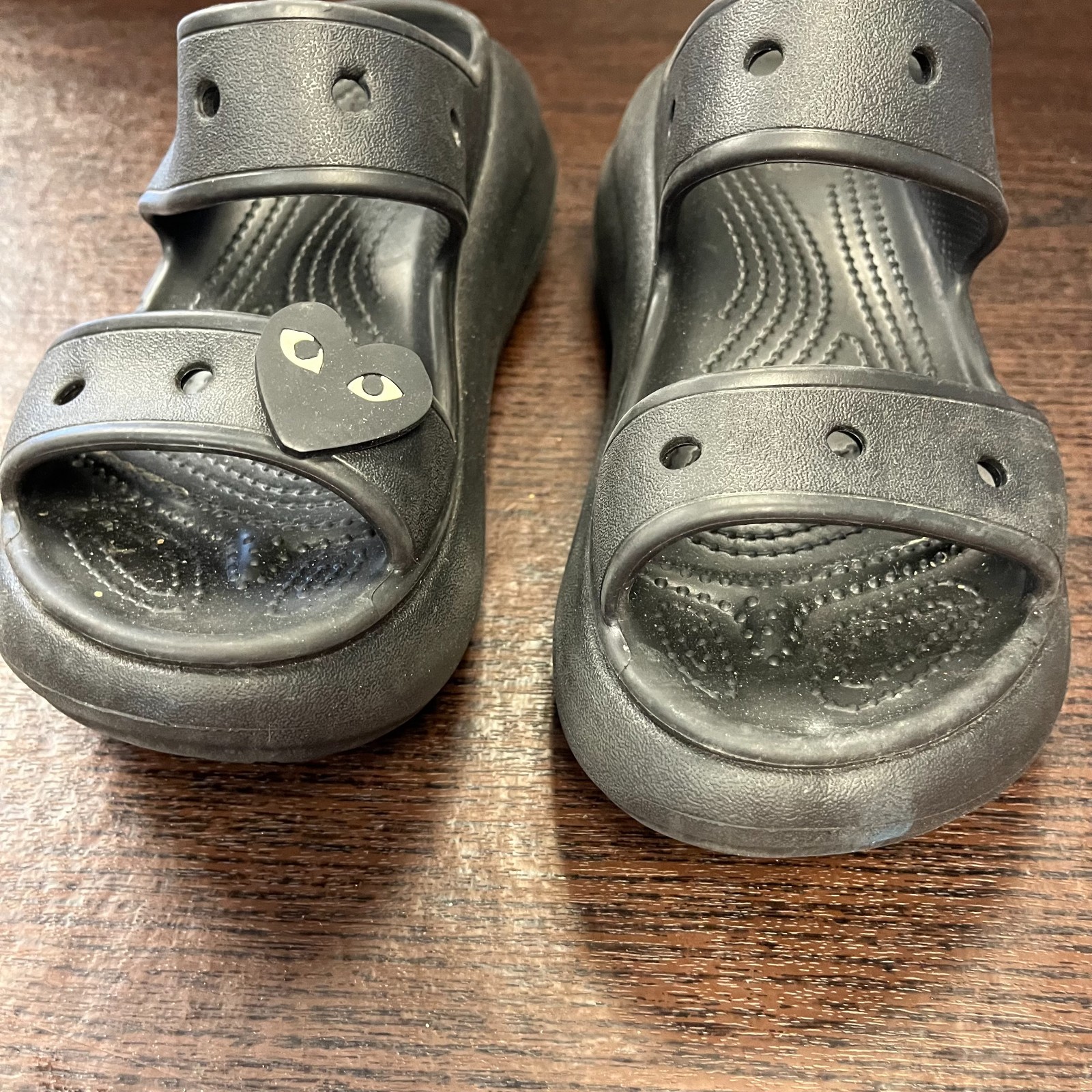 Crocs Classic Crush Sandal Unisex Size W6 M4 Black Platform Slide EVA 207670