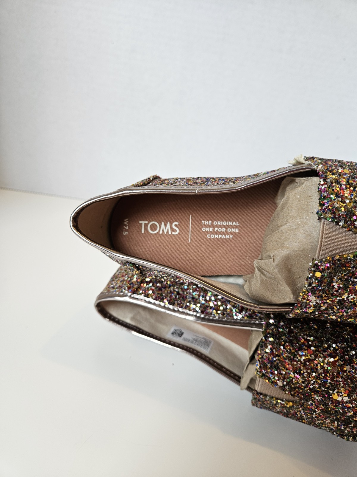 NEW TOMS 7.5 Limited Edition Multi Party Glitter Classic Alpargata Shoes No Box