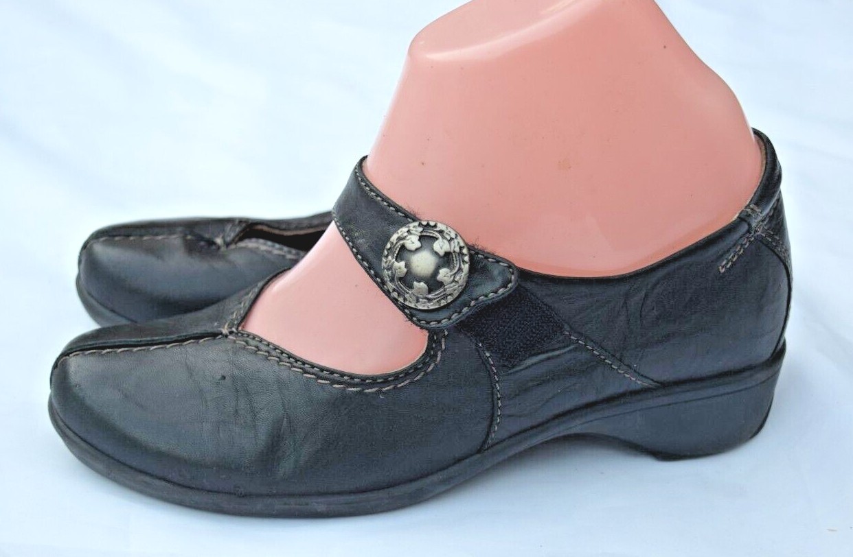 Sanita Mary Jane Leather Comfort Shoes Black Size 36 USA 6