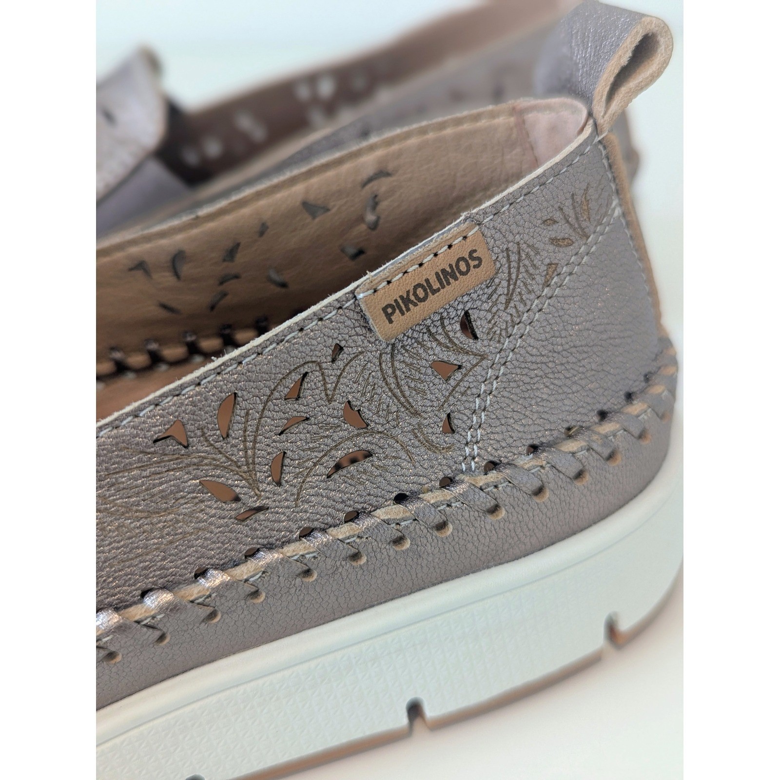 Pikolinos Tenerife Metallic Bronze Laser Cut Leather Slip On Loafer US 9-9.5 NEW