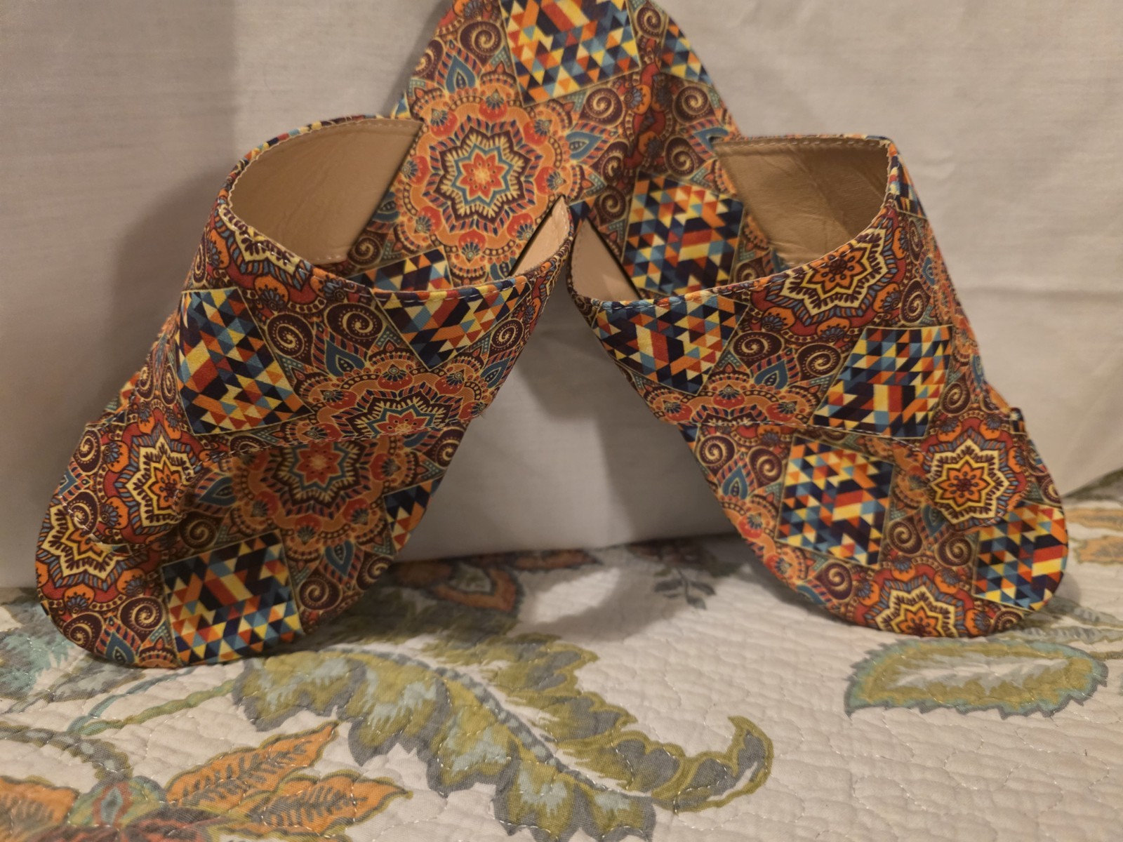 Bohemian Hippie Tribal Paisley Multicolor Sandals Slip-ons for Women 7