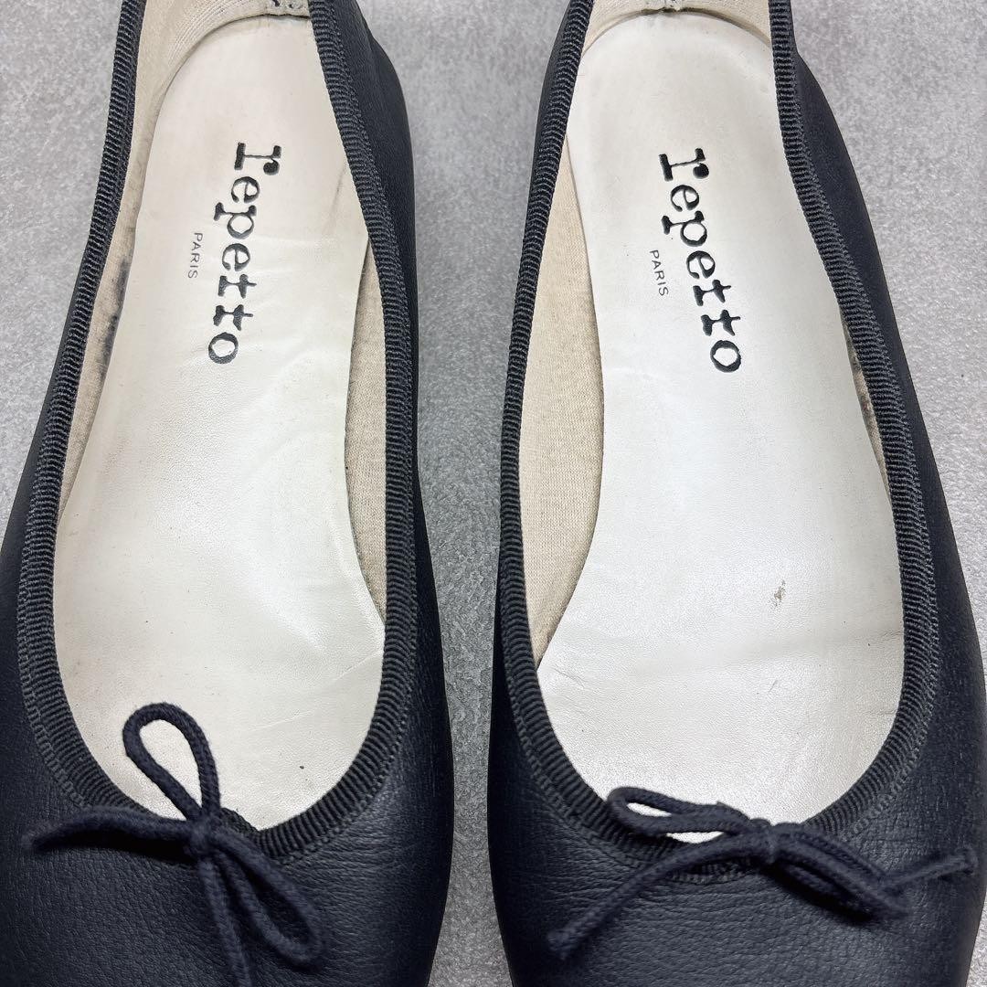 Repetto ballet shoes black flat shoes 37.5 from Japan