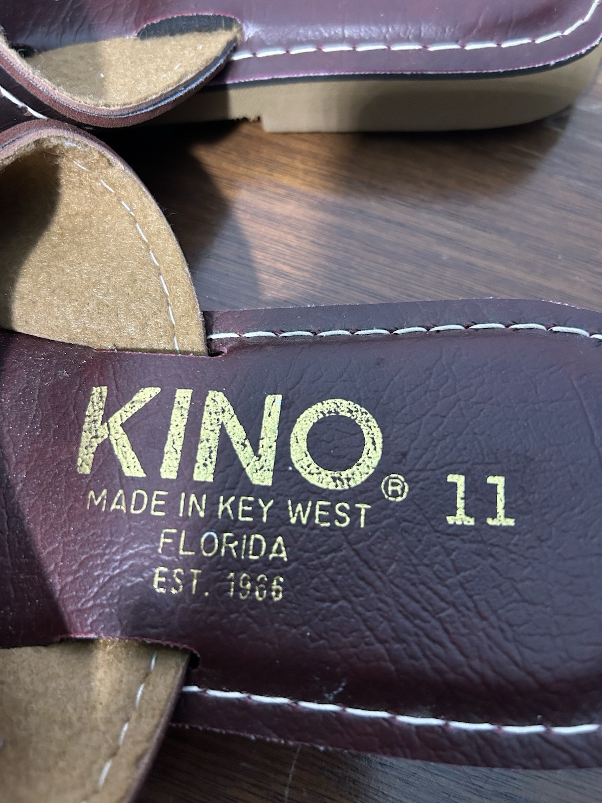 KINO Key West Leather Sandals Flip Flop Brown Womens Size 11 Brown Excellent
