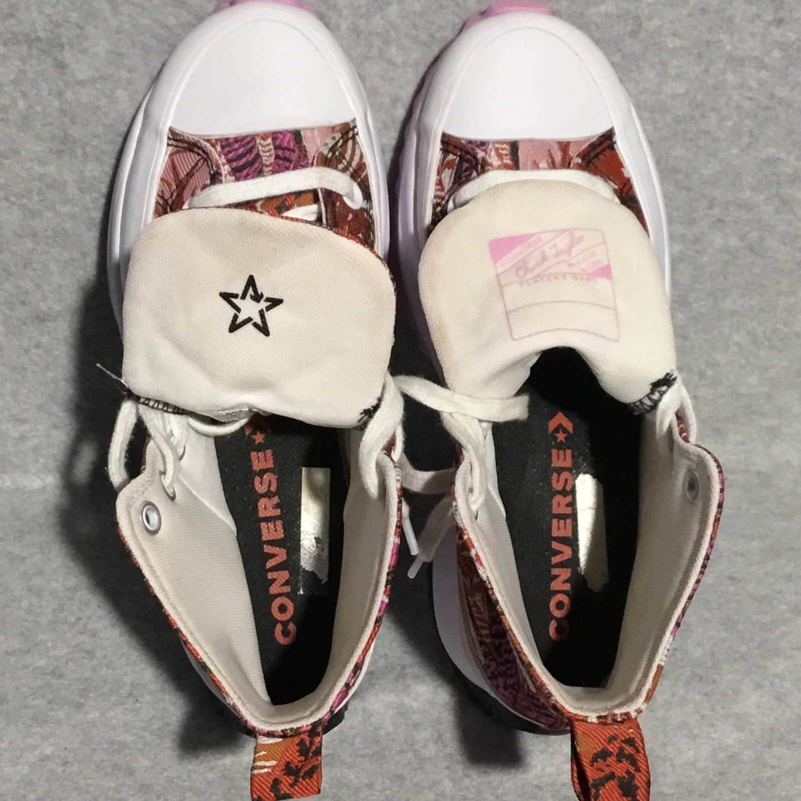 Converse Run Star Hike Platform Sneaker 6.5 Orange Pink Tropical Floral Unisex