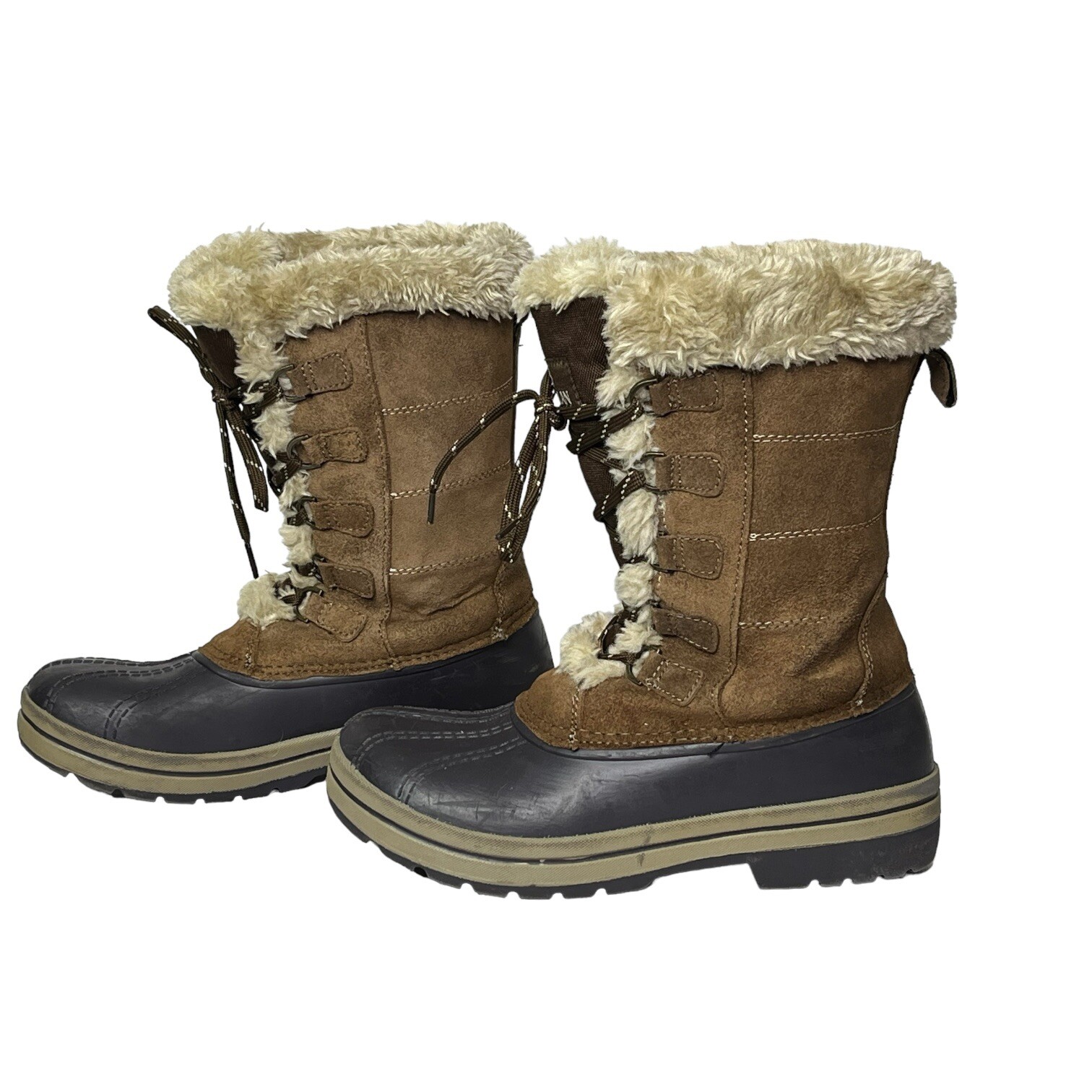 Magellan Outdoors Woman 7 Brown Suede Leather 3M Thinsulate Fur Lined Duck Boots