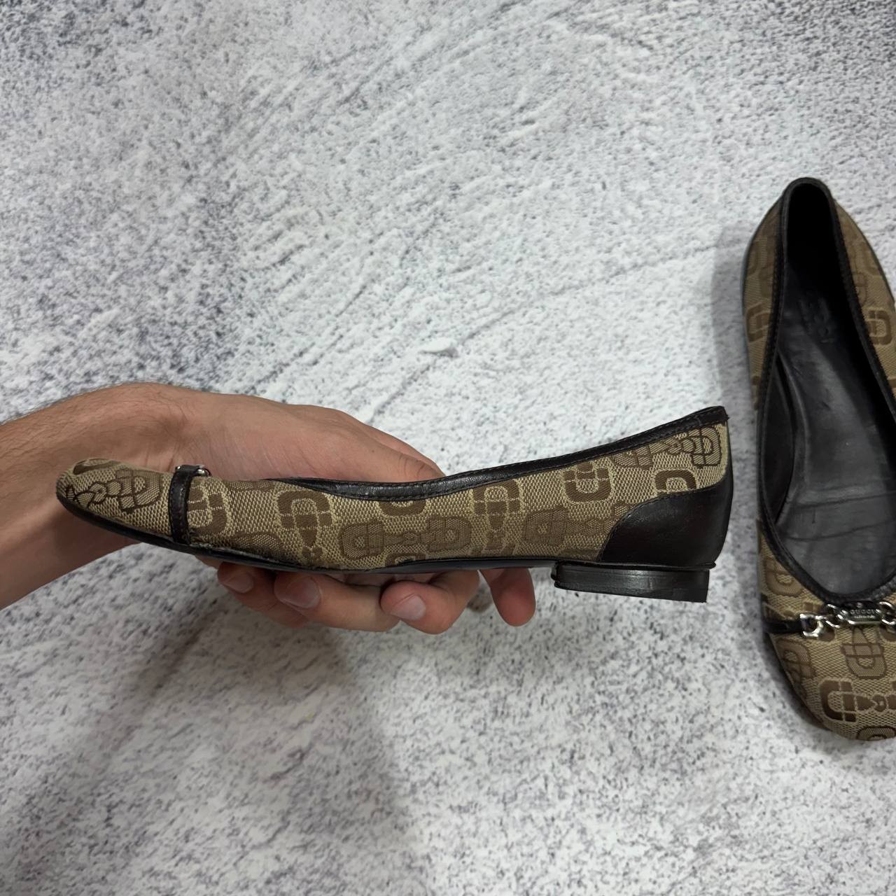 Gucci Monogram Flats Ballets Womens Size 36