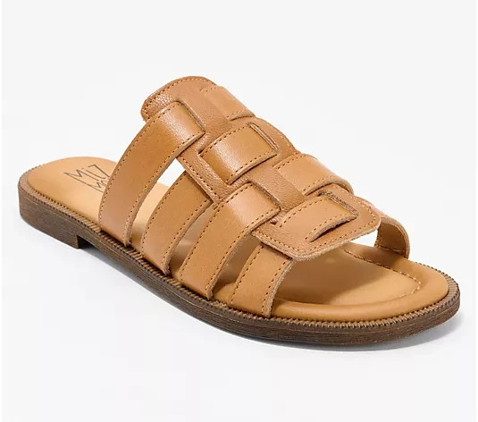 NEW MIZ MOOZ LEATHER FISHERMAN SLIDE SANDALS PRIMM BRANDY EU 37 US 6.5 – 7