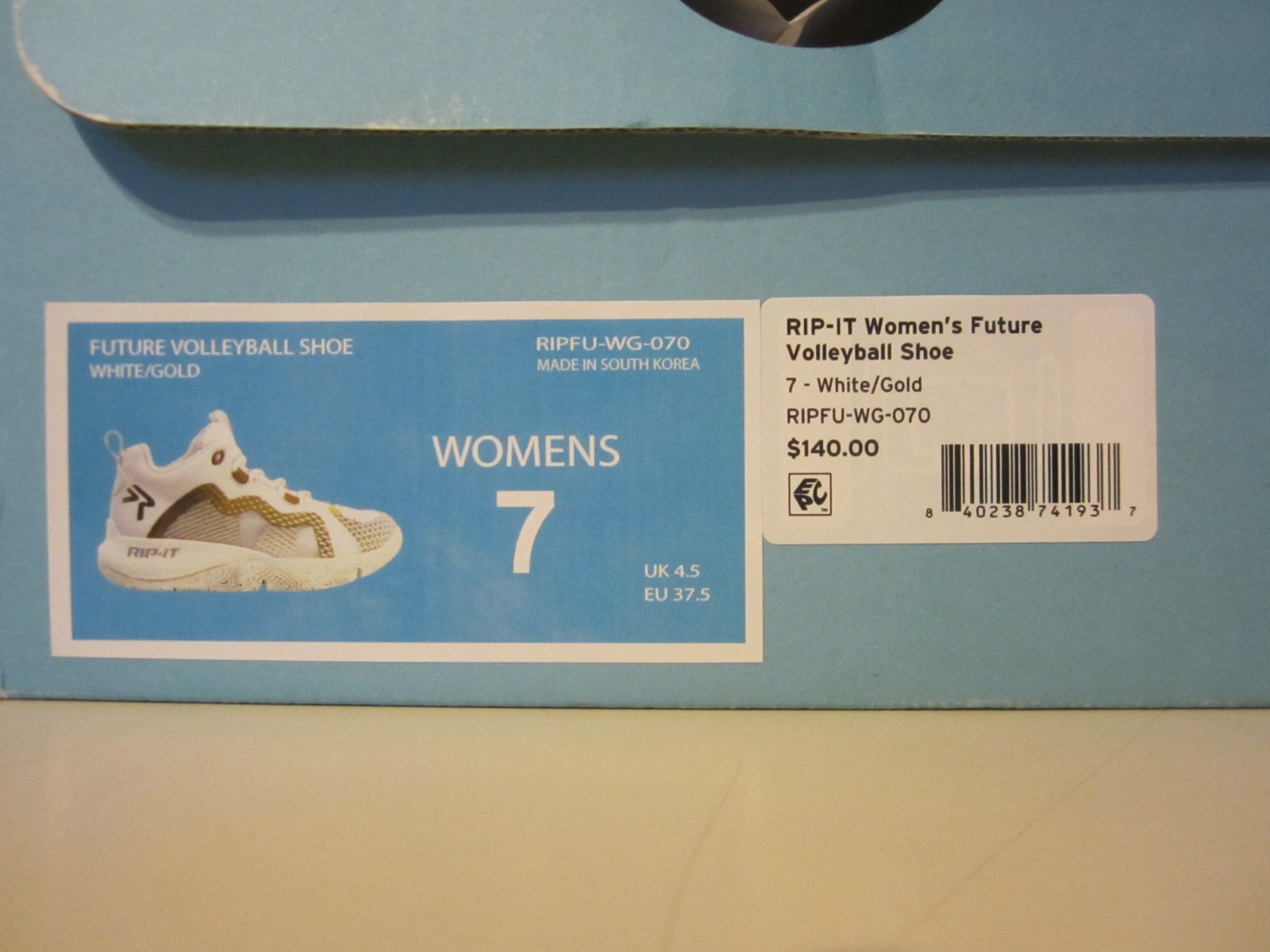 NIB Rip-It Rip It Future Court Volleyball white/gold sz 7 Womens $140