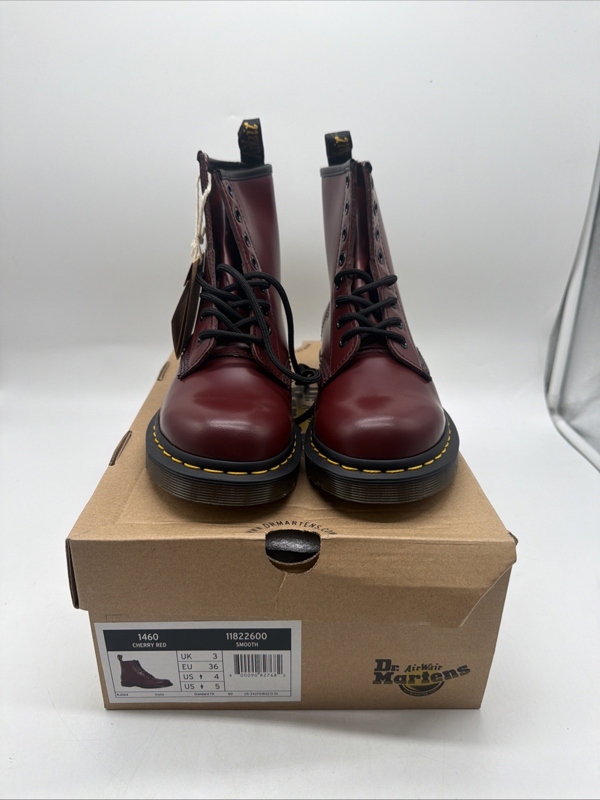 Dr Martens Boots – Dr Martens 1460 Smooth Boots – Cherry Red （W US：5/ M US：4）
