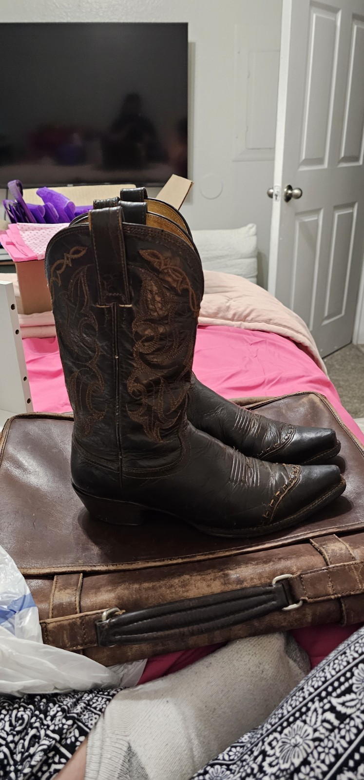 Tony Lama VF6009 Vaquero Sierra Goldrush Wingtip Snip Toe Boots Women’s 7.5 B