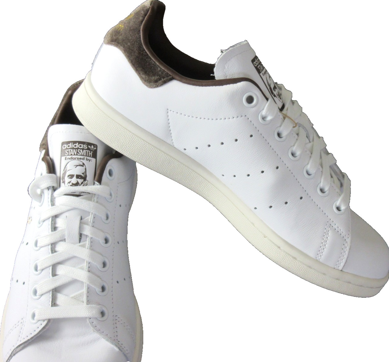 Adidas Women’s Stan Smith Leather Court Sneakers White Gold Brown Size 9 NIB
