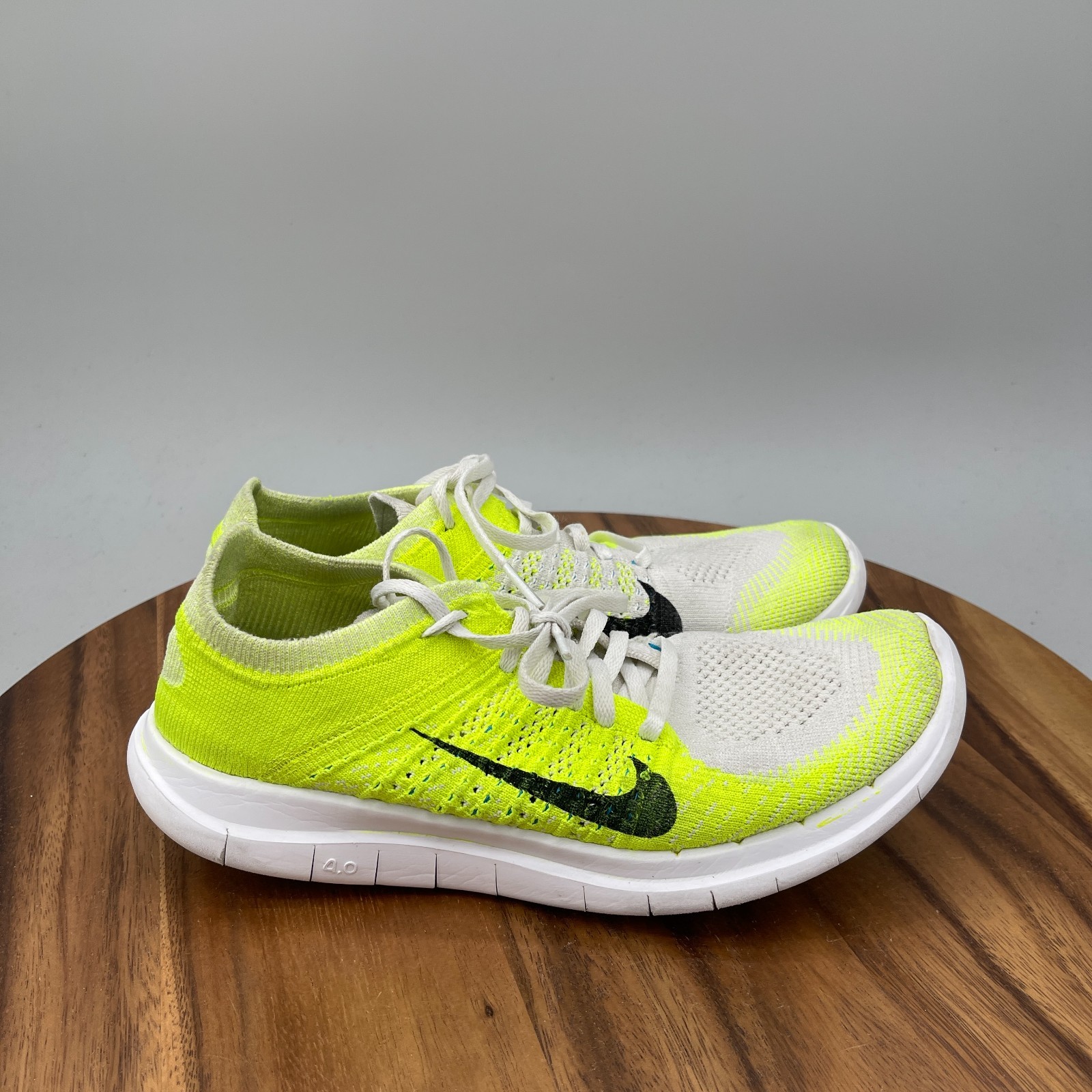 Nike Free 4.0 Flyknit Shoes Womens Size 9 Volt Yellow Running Comfort Walking