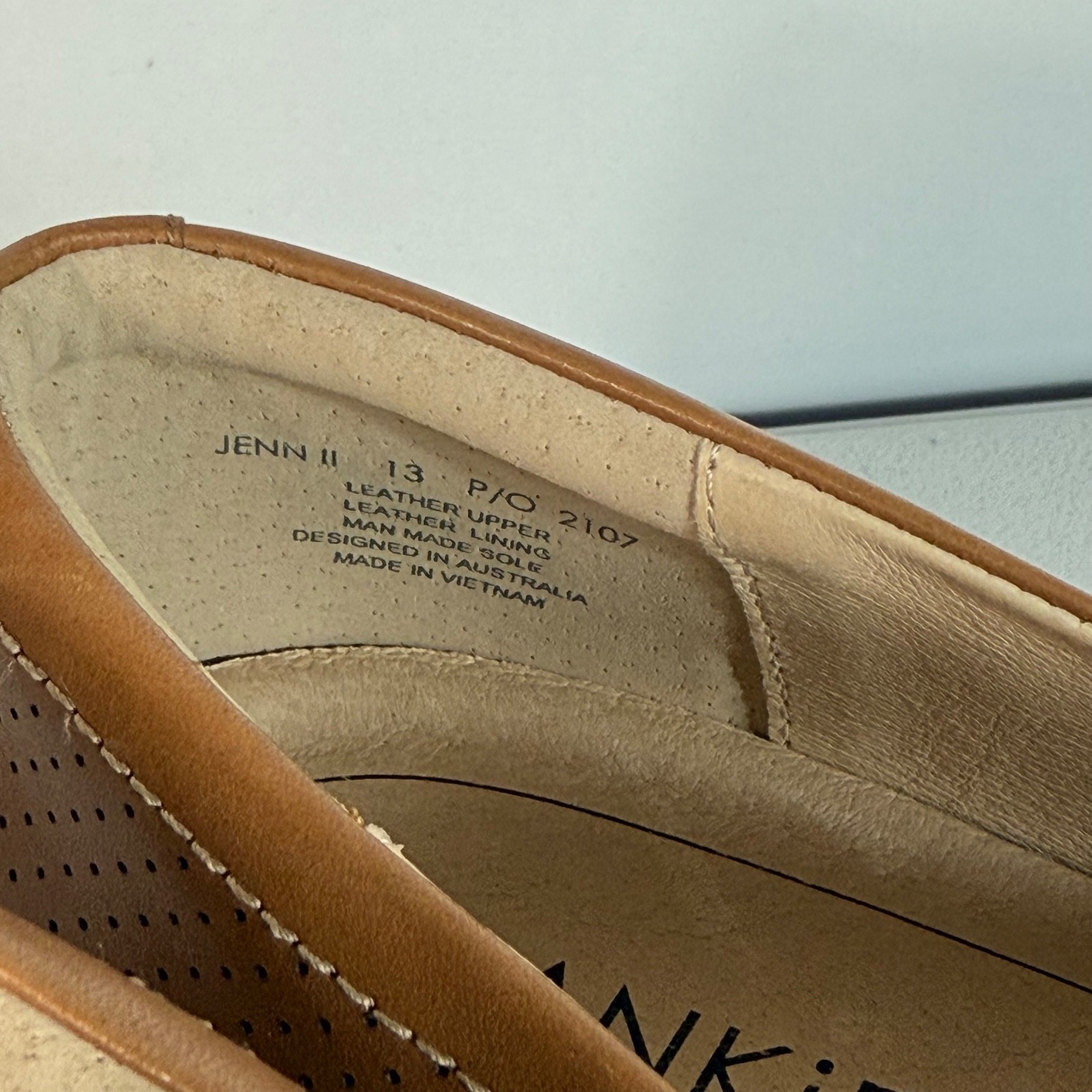 Frankie 4 Jenn Tan Brown Leather Slip On Women’s US 13 UK 10.5 EUR 45 Near New
