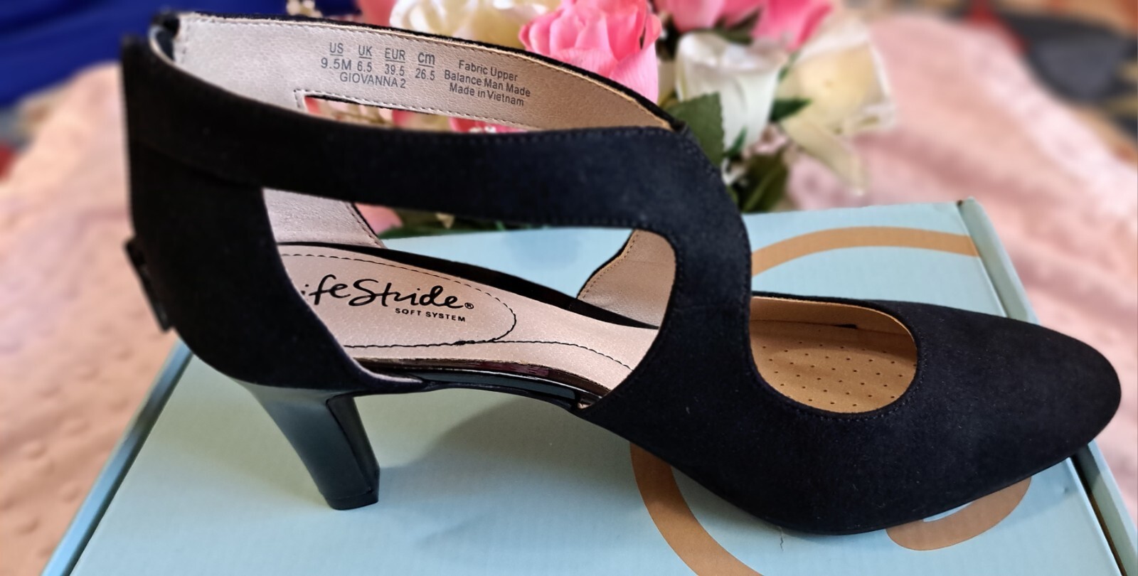 Life Stride Women Black Shoes heels 3in Size 9.5M Black Casual Party Dress