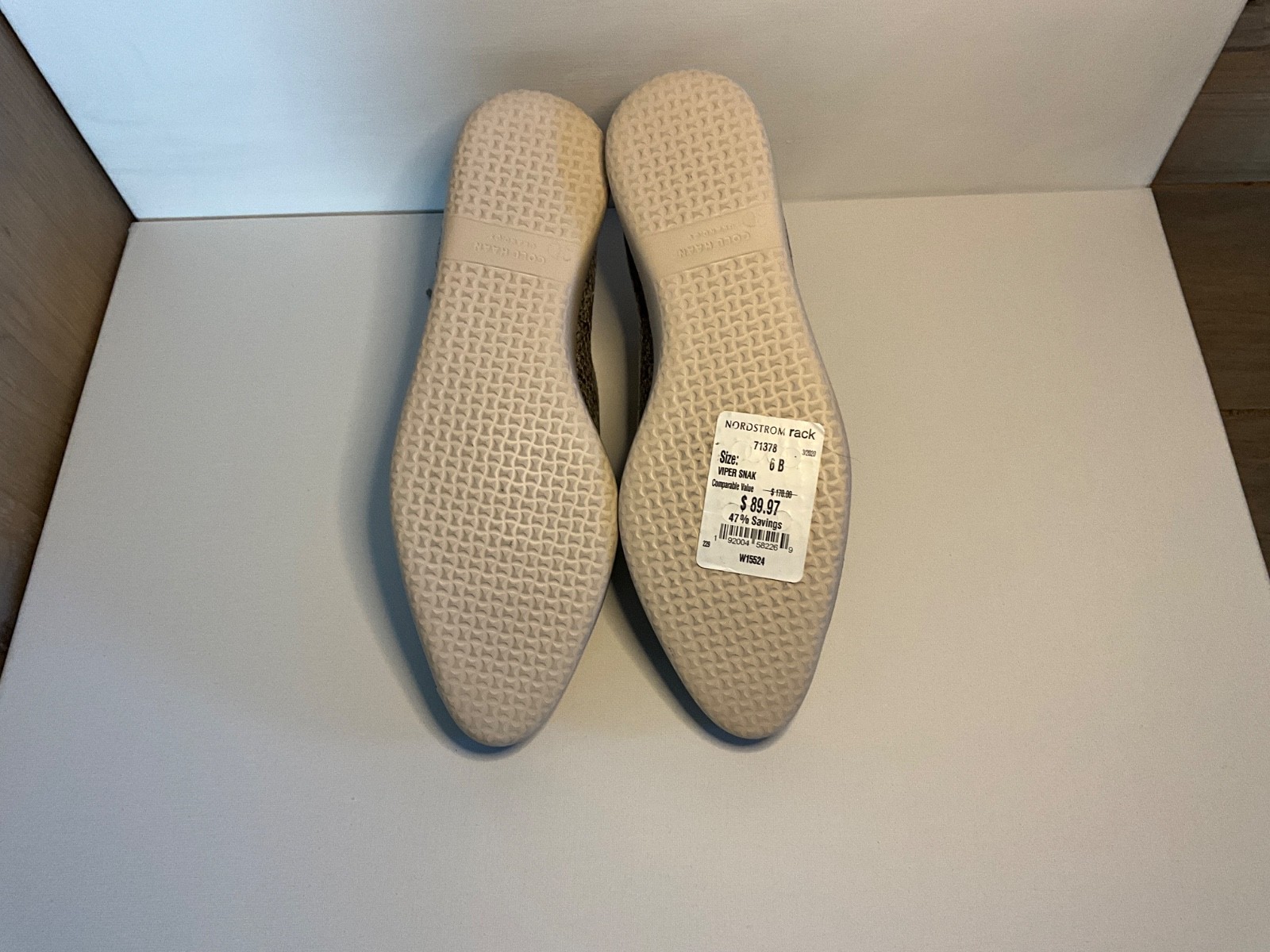 © Cole Haan NWT Oxford Flats Women’s 6B Narrow Snake Print Gold Cap Toe Shoes