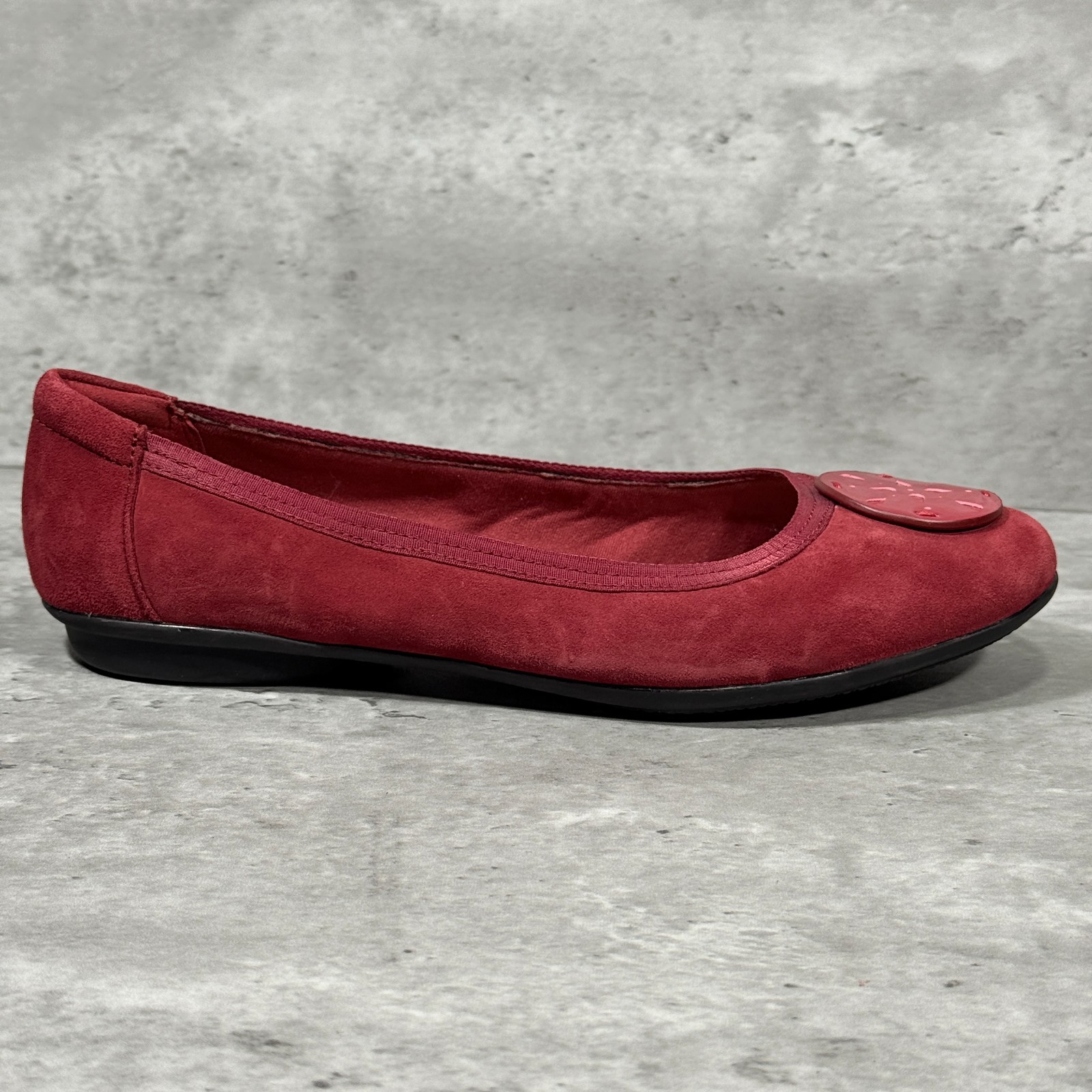 Collection by Clarks Gracelin Zone Red Suede Slip On Ballet Flats Women’s 9.5 W