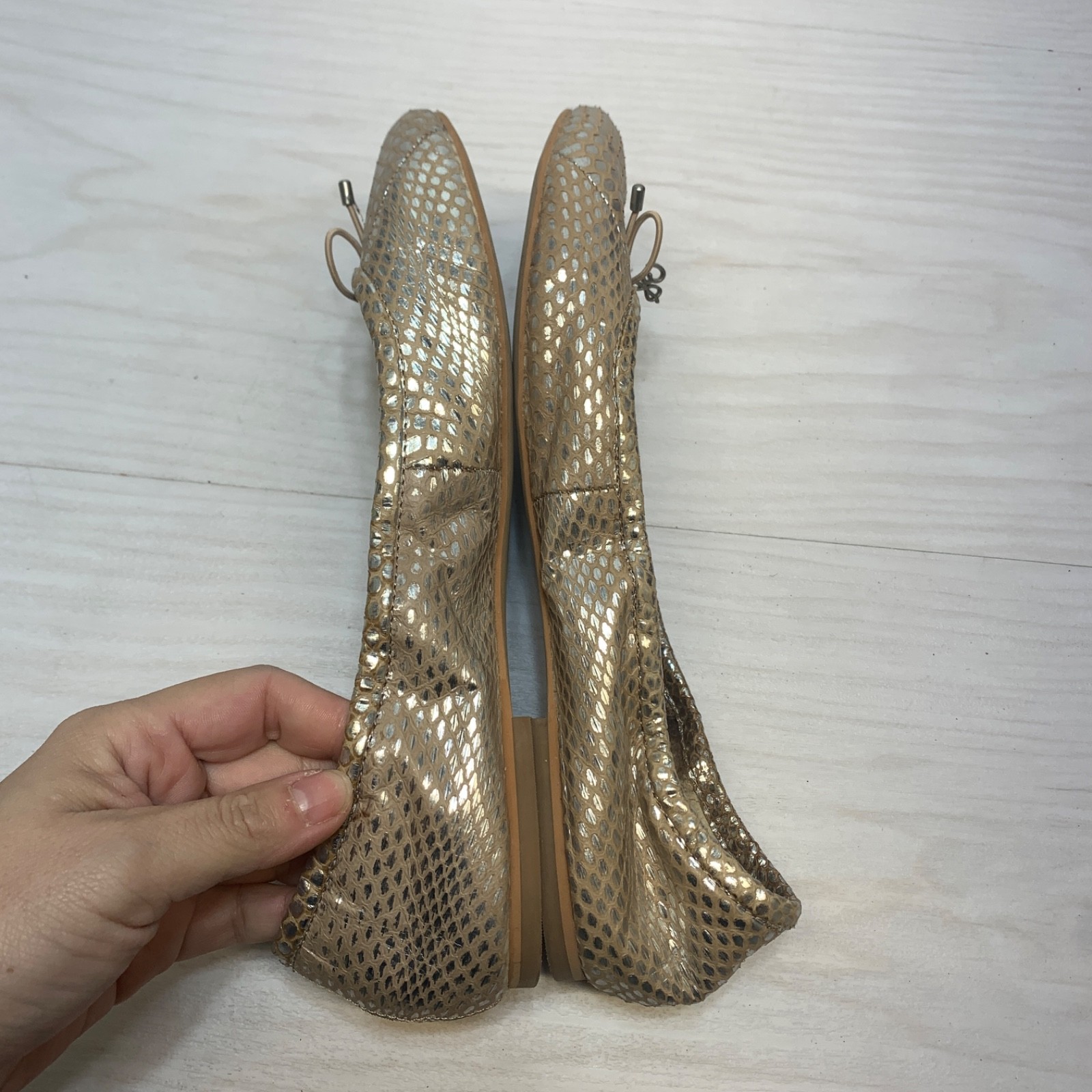 SAM EDELMAN Limited Edition Women’s Size 8M Felicia Metallic Silver & Gold Flats
