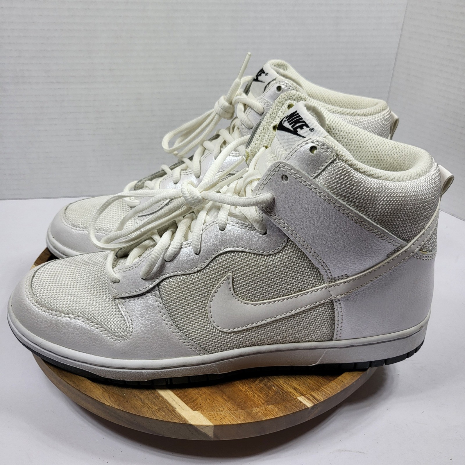 Nike Dunk High Skinny Women’s 11 Pearl White Silver Mesh 429984-105 Retro 2014