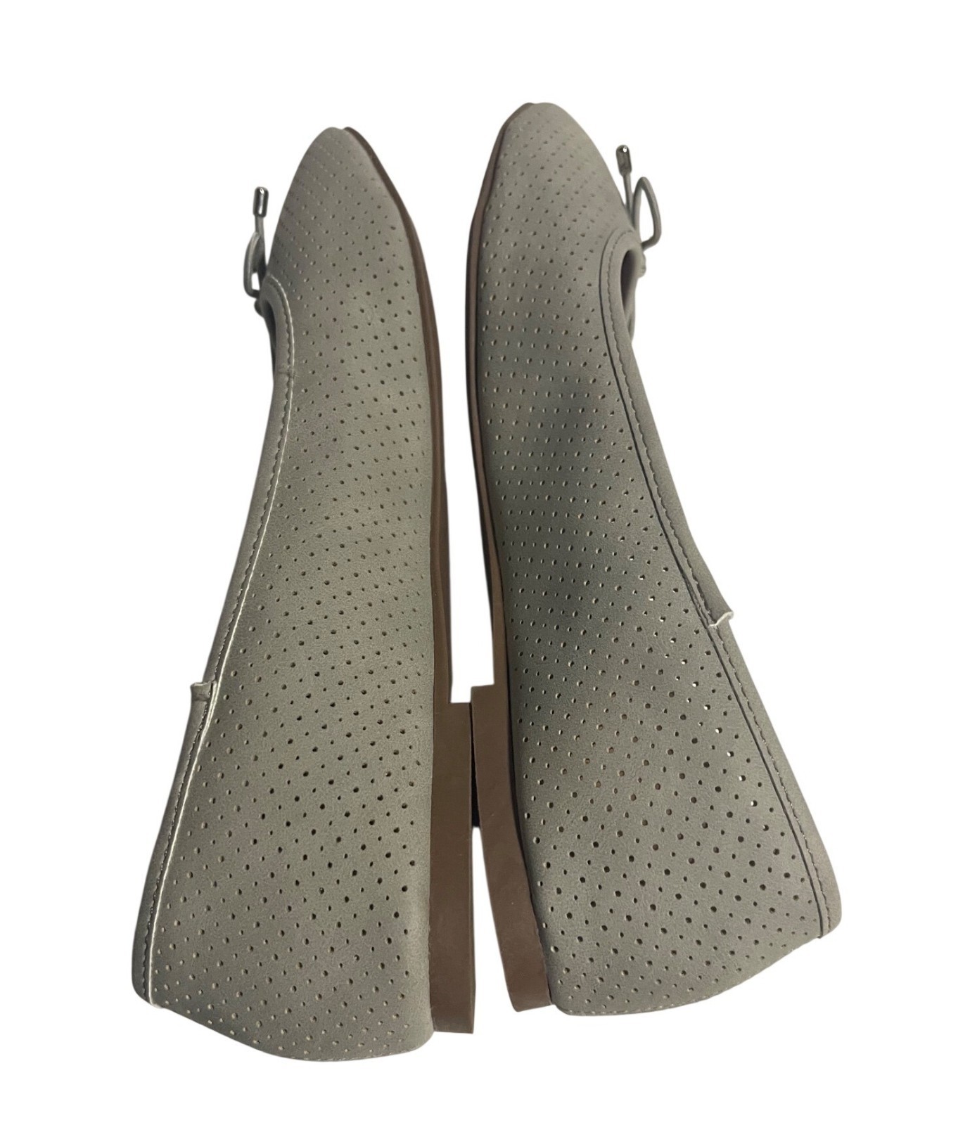 Unionbay Womens Tabitha Grey Perforated Ballet Flats Size 6.5 M Business Casual