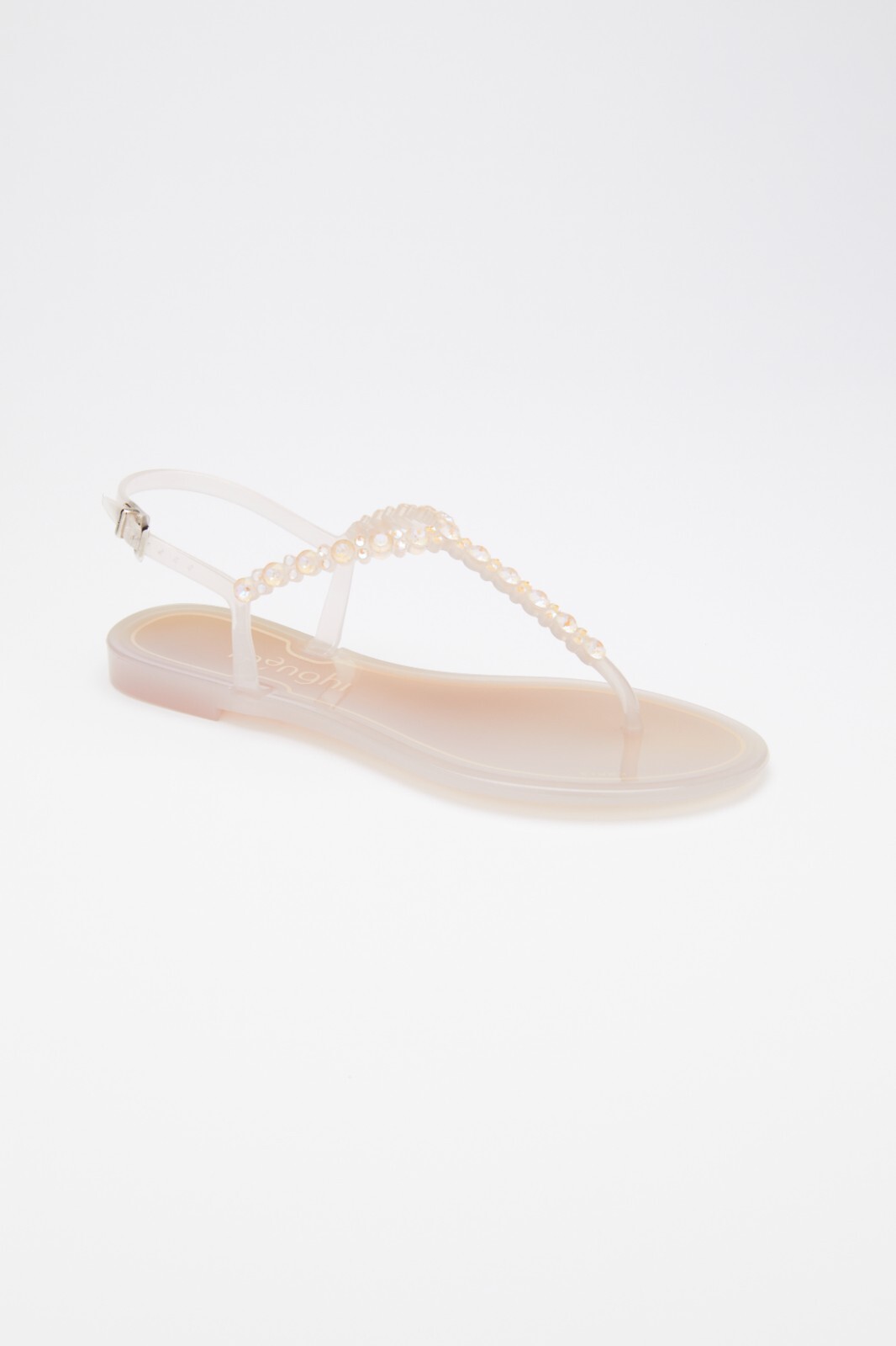Women Sandals with Swarovski Crystal – Ivory Size 38 (US 7 – 7 1/2) Menghi