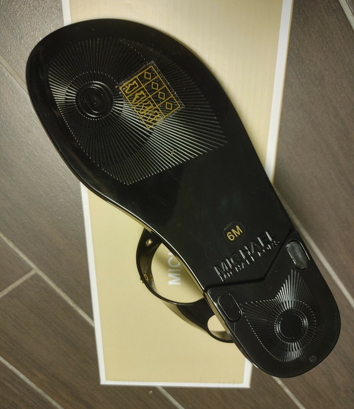MICHAEL KORS Jelly Thong Sandal MK logo Plate CHOOSE COLOR & SIZE brand new PVC