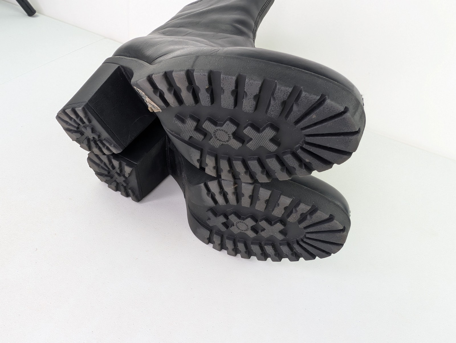 Vagabond Grace Boot Size 39 US 8 Black Leather Chunky Bootie Block Heel Side Zip