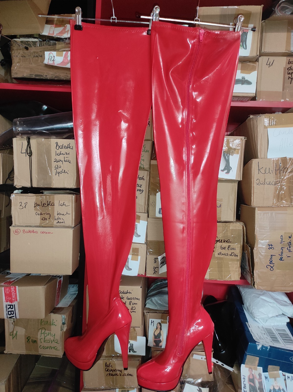 Handmade Rubber Boots Over The Knee Many Colours Heel 13cm 42 43 44 45 46 4