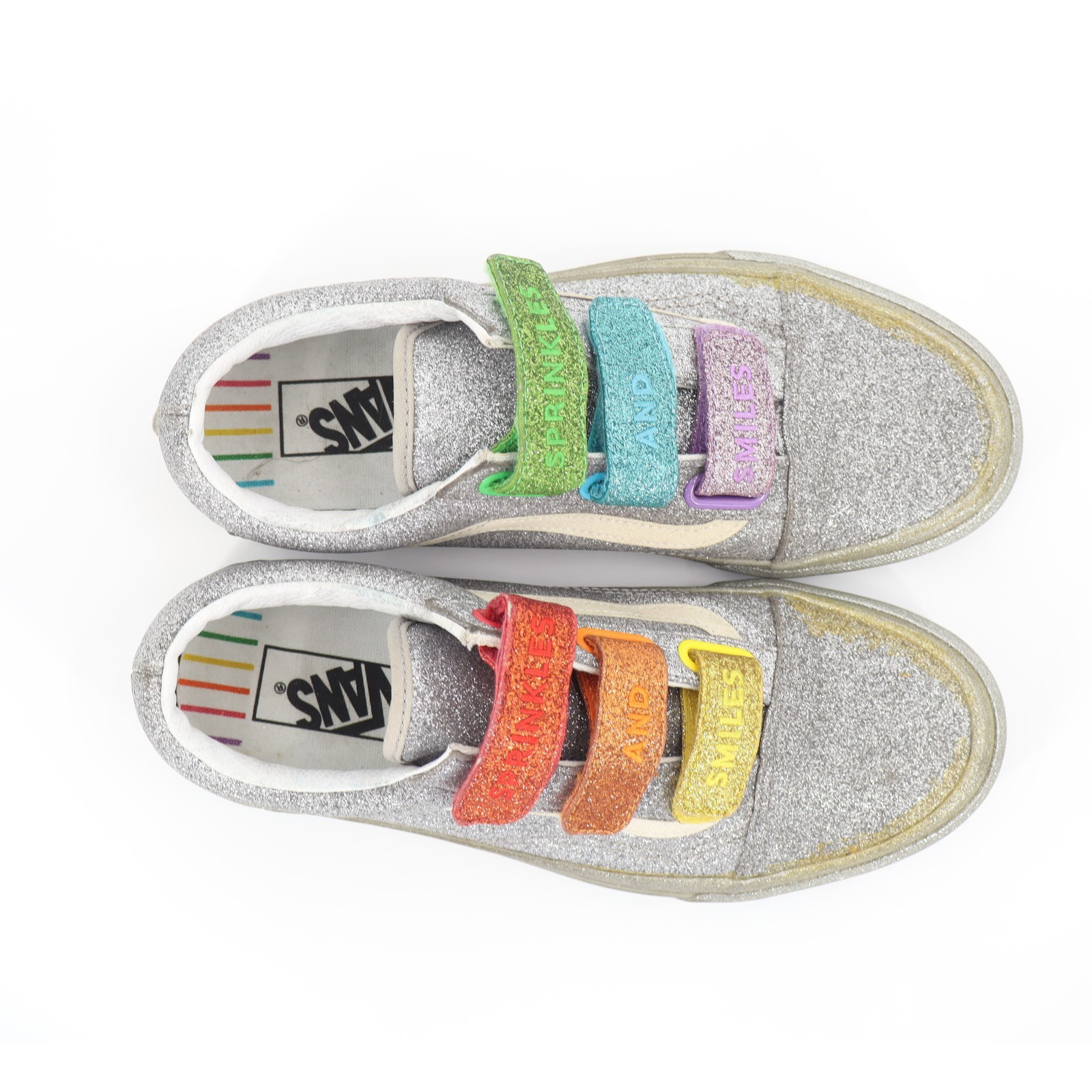 Vans Old Skool V’ Flour Shop Rainbow Glitter Men’s Sz 8 Women’s Sz 9.5