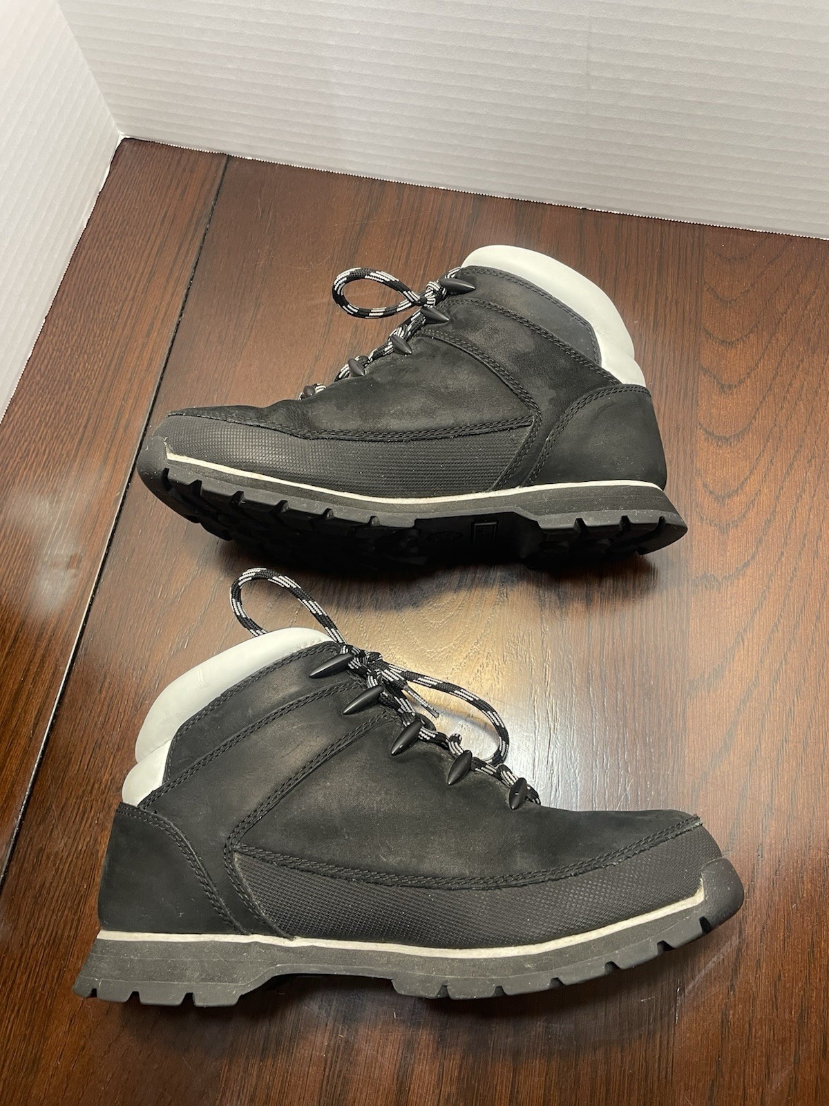 Timberland Euro Sprint Mid Hiker Boot A1R39 Women’s Size 8 Black White Trim