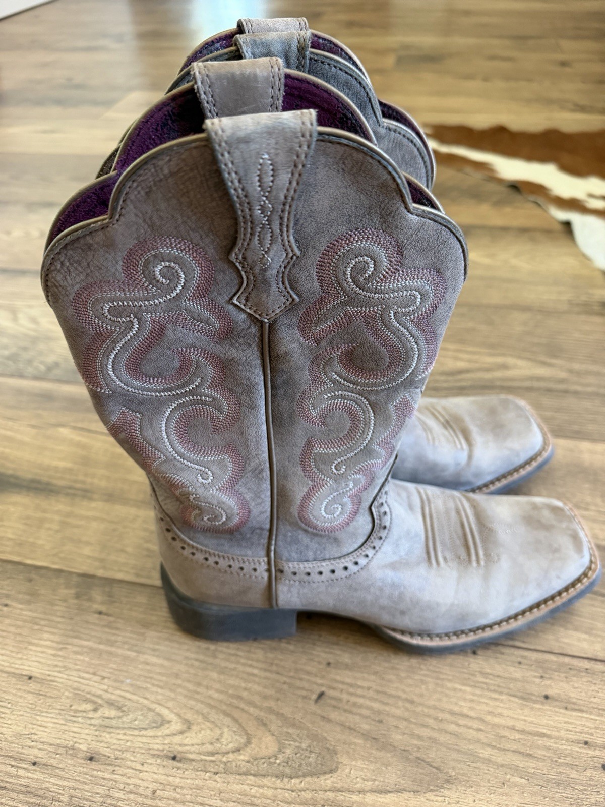 Ariat Women’s Quickdraw Western Boots Chocolate Brown, Wide Square Toe Size 7.5B