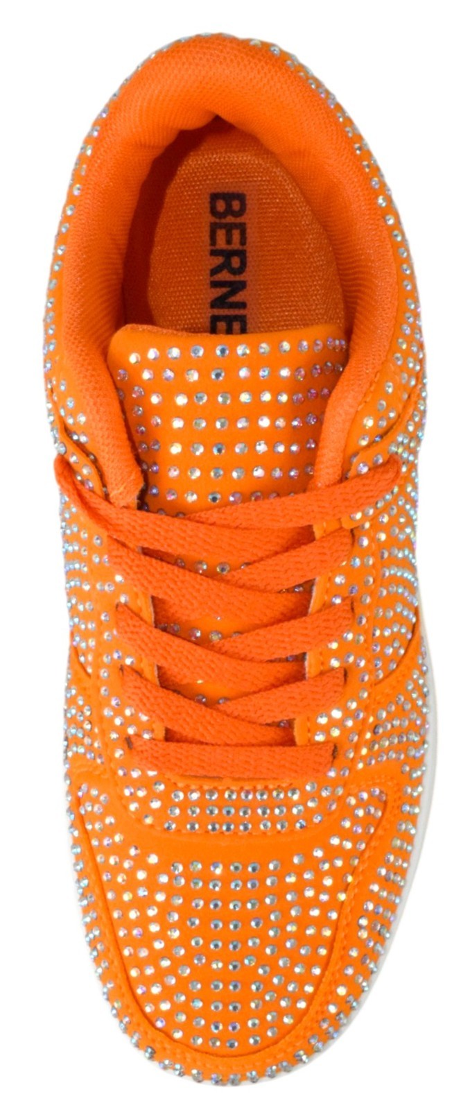 Berness Rhinestone Platform Women Sneakers Glitter Lace Up Tennis Eden08 Orange