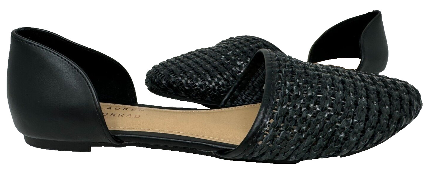 LC Lauren Conrad Women’s Calcite Slip On Woven Dress Flats Black Size:10 170E